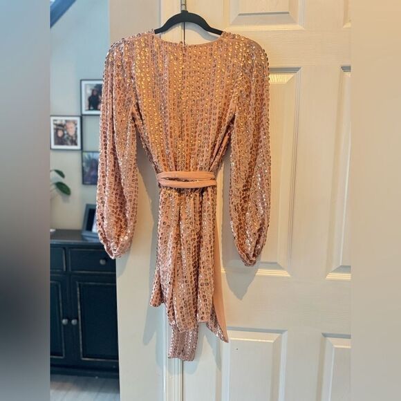 ASOS Women's Gold Sequin Wrap Front Romper Size 4 Party/Cocktail - Picture 7 of 7